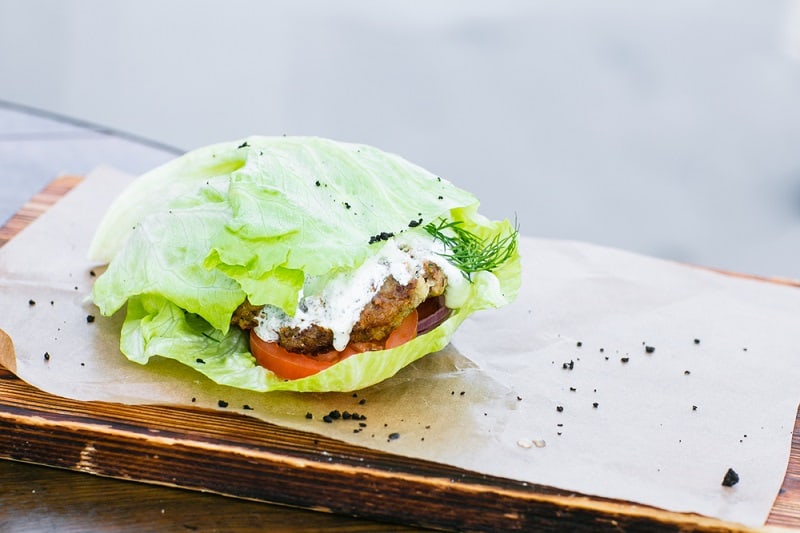 Fresh Lettuce replace bun for burger